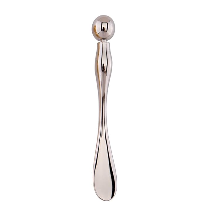 WOIWO 1 PCS Metal Cosmetics Dipping Spoon Cream Shovel Spoon Beauty Mask Small Spoon Eye Cream Stick (silver)