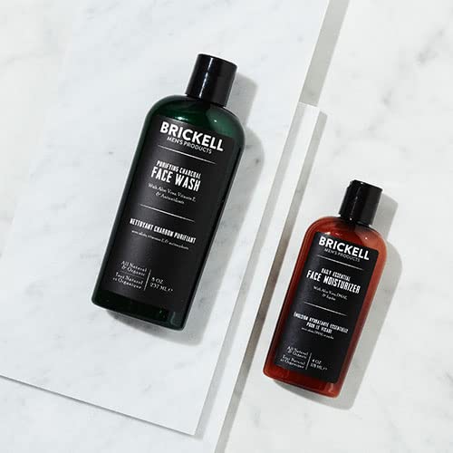 Brickell Men's Daily Essential Face Care Routine II, Purifying Charcoal Face Wash and Daily Essential Face Moisturizer, Natural and Organic, Unscented, Skincare Gift Set