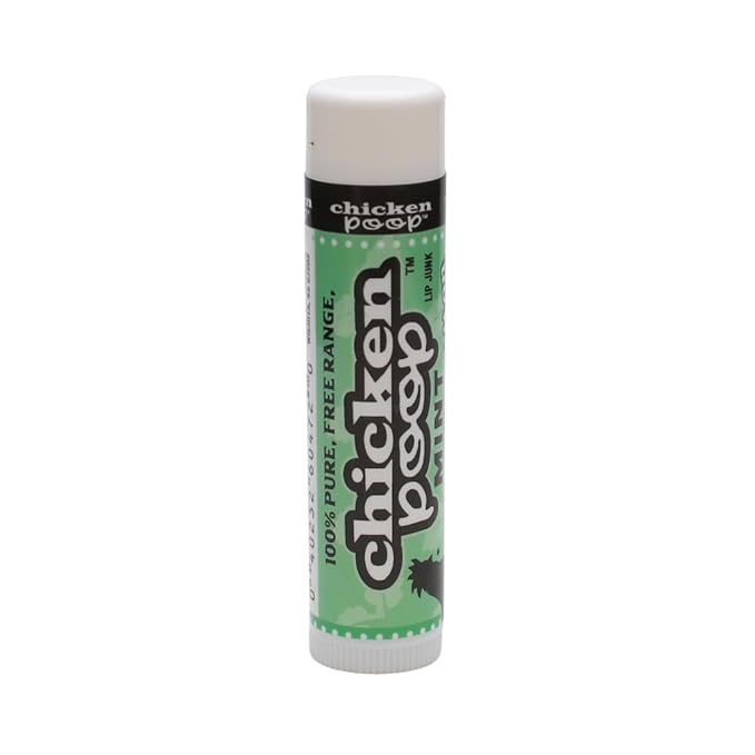 Chicken Poop Lip Balm Simone Chickenbone 100% Natural Moisturizer, Refreshing for Dry Chapped Lips, 0.15 oz, (Mint), 1 Pack