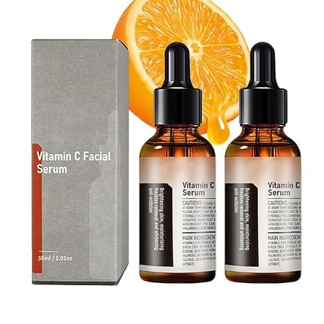 2PCS Vitamin C Facial Serum Essence, Hydration, Skin Moisturized, Vitamin C Serum, Anti Aging & Wrinkle Facial Serum(30ml / 1.01oz)