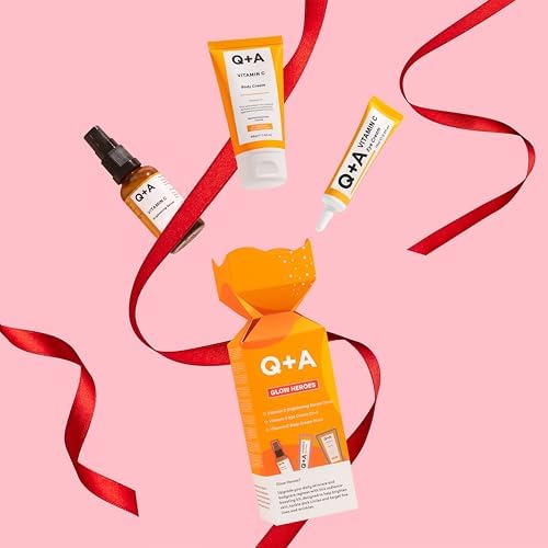 Glow Heroes Skincare Giftset - A Trio with Vitamin C Serum 30ml, Eye Cream 15ml & Body Cream 50ml - Rejuvenate - Vegan & Cruelty-Free, Made in UK