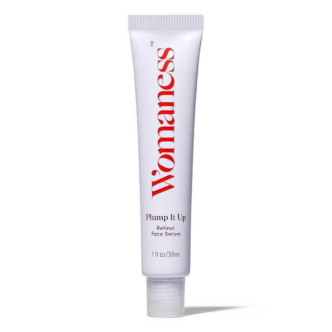 Womaness Plump It Up Retinol Serum – Roll-On Hydrating Face Serum for Women w/Hyaluronic Acid & Collagen Boosting Retinol – Anti Aging for Fine Lines, Wrinkles & Smoothing Ceramide NG Skin Care 30ml