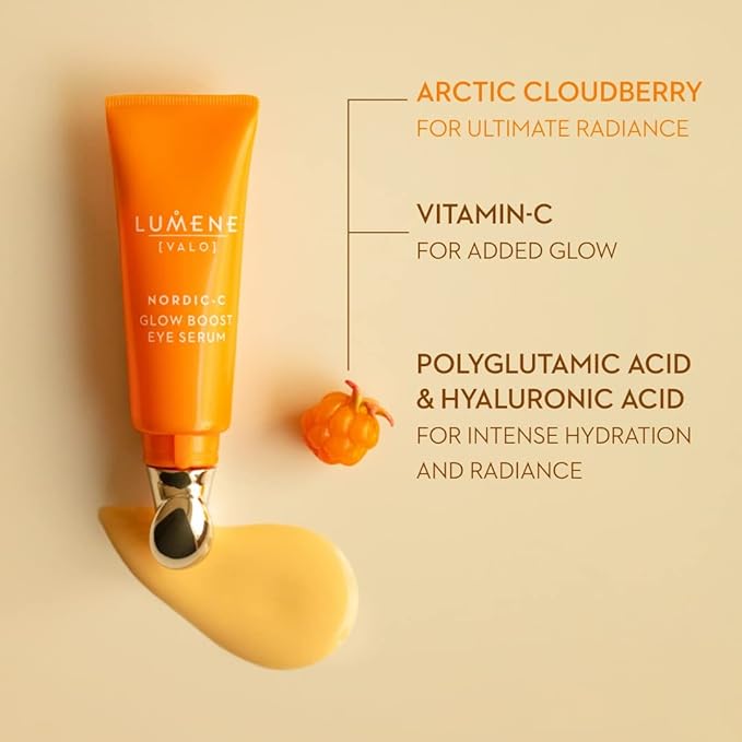 Lumene Bright Under Eyes Bundle - Glow Boost Eye Serum & Glow Awakening Eye Cream - Brightening Eye Cream and Eye Serum with Vitamin C for Dark Circles, Dullness, & Puffiness (2-Piece Set)