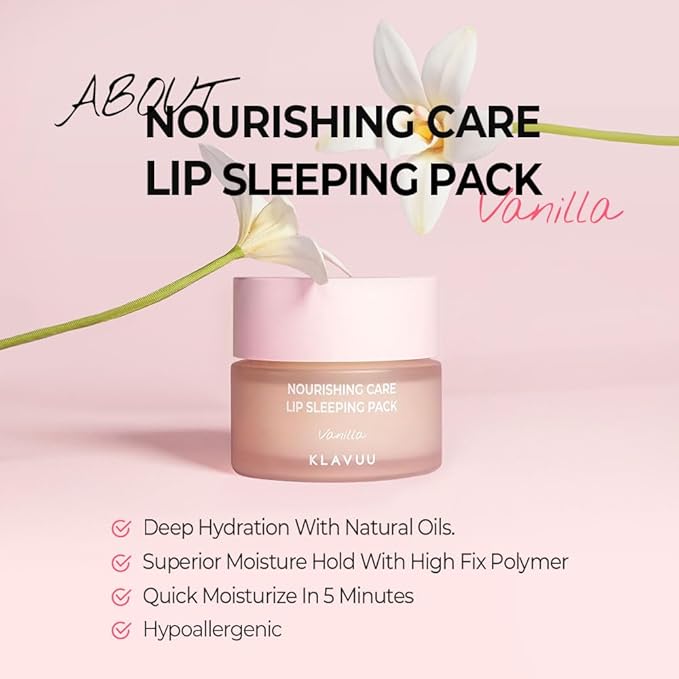 Klavuu Lip Mask Set (2PCS) – Overnight Deep Hydrating Korean Lip Balm Treatment for Very Dry, Chapped Lips | Lip Lightening & Plumping with Instant Hydration | Gentle Exfoliating (Vanilla & Vanilla)