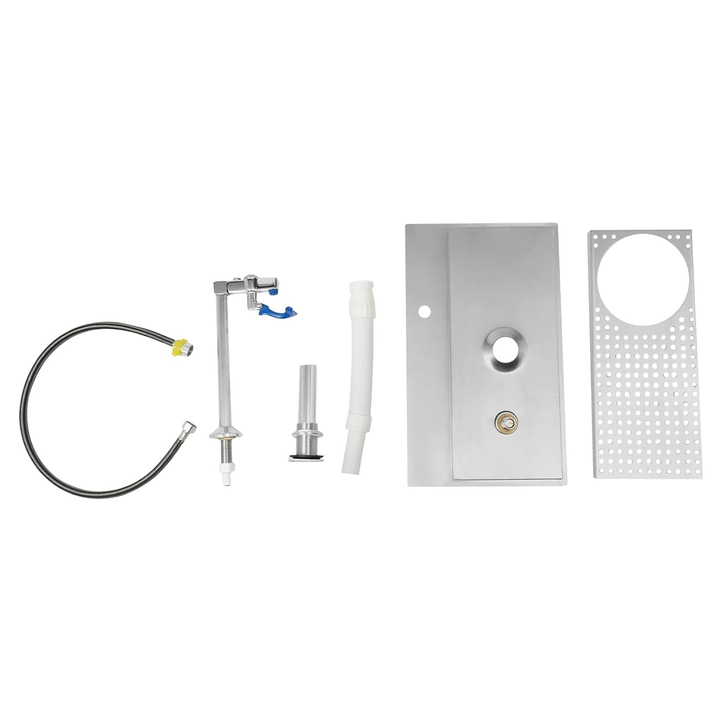 Commercial Cup Washer, Stainless Steel Wine Glass Washing Machine Bar Glass Washer Cup Cleaning Rinser with Faucet, Multi Angle Water Outlet Cup Washer for Bar Cafe Restaurant