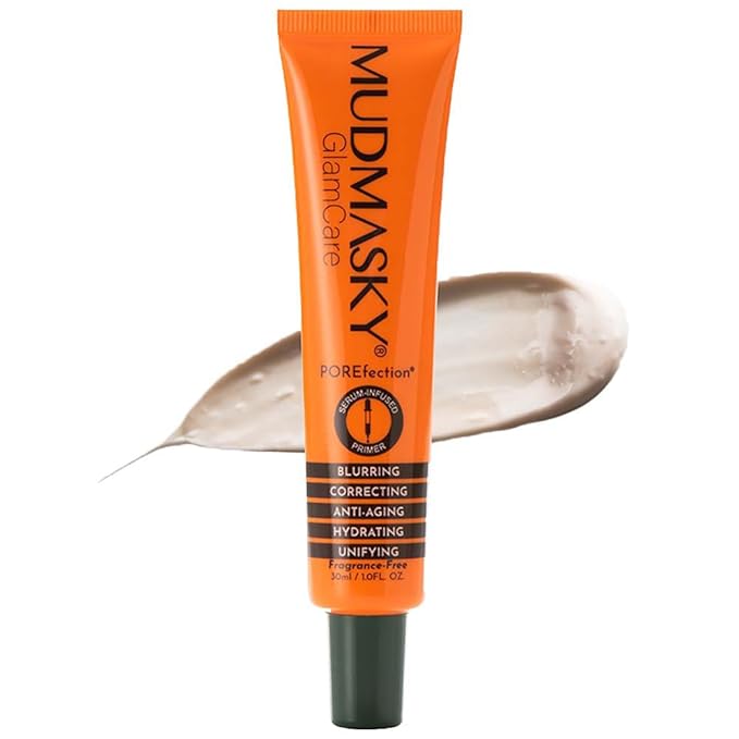 Mudmasky GlamCare POREfection Serum-Infused Primer - 30ml - Minimizes Pores Instantly - Hydrating Makeup Base - Nourishing Skin Care - Flawless Beauty with Long-Lasting Smooth Finish - Made in France