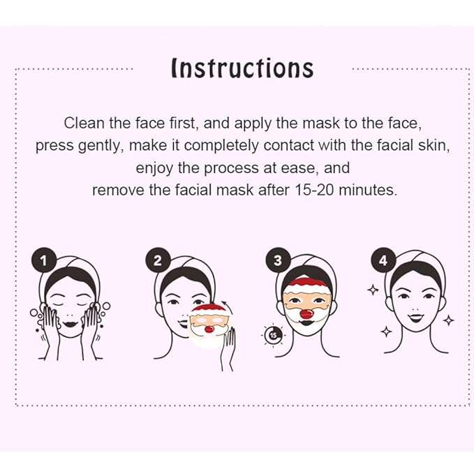 MOND'SUB Christmas Facial Masks 8-Pack - Santa Claus Mask Hydrating, Smoothing, and Refreshing Skin-Clearing Face Sheet Masks - Skincare Set for Moisturizing and Soothing Beauty