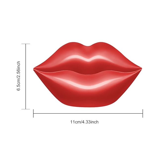 20Pcs Lip Mask Sheet,Red Cherry Moisturizing Plumping Lip Patches, Gel Treatment Lip Masks for Dry Lips Plump Lip Collagen Overnight Sleeping Lip Pads Patches(Red)