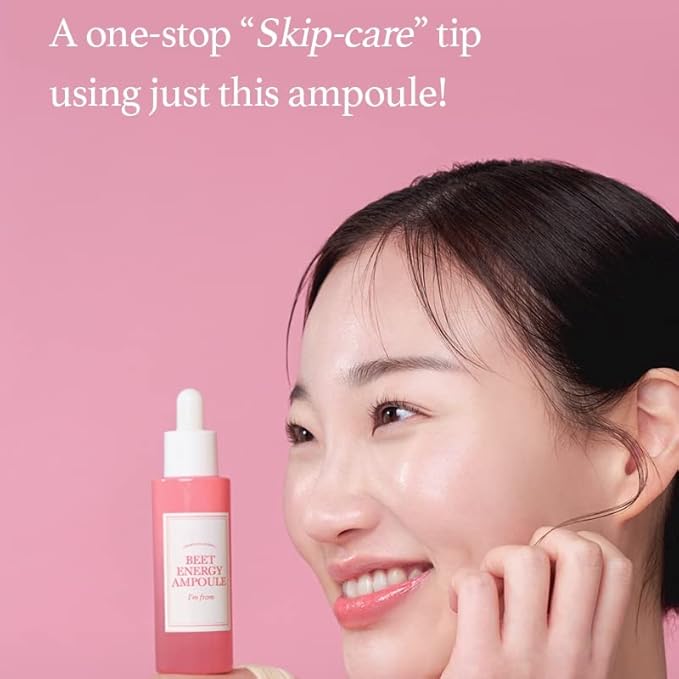 I'm from Beet Energy Ampoule, 81.5% red beet extract, Intensive vitalization care, Micro Squalane Capsules for deeper hydration, rich in minerals and betaine, radiance, nourishment - 30ml