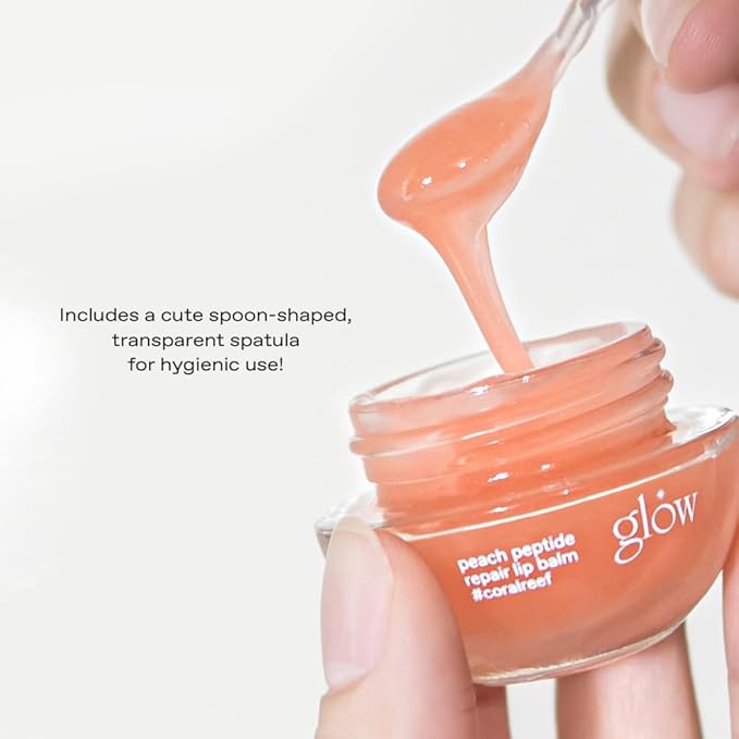 glow peach peptide lip balm #palepink : Cruelty-Free & Artificial Fragrance-Free, Essential Oil-Free, Nourish & Moisturize Lips with Peach Flavored Lip Balm, 0.3 oz