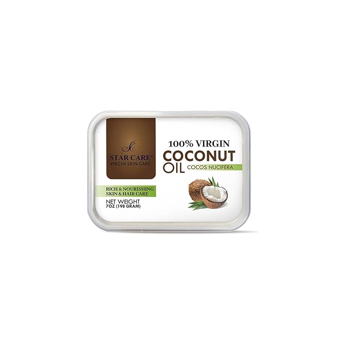 Star Care Virgin Coconut Oil (7oz/198g) Grade A Pure Natural Unrefined Fresh Moisturizing, Ideal for Dry and Cracked Skin. It can be used in Body, Hair and Face.