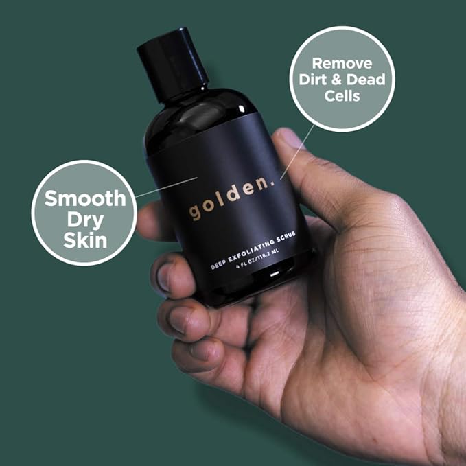 Golden Grooming Co. Essential Skincare Set for Men | Complete Face & Body Care Kit with Face Wash, Exfoliating Scrub, Body Wash, Tweezers & Lip Balms