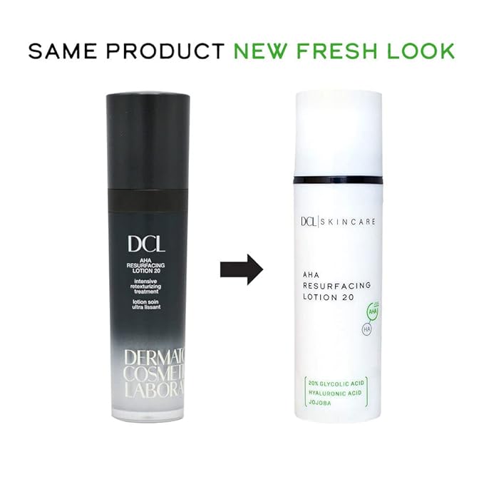 DCL Skincare AHA Resurfacing Lotion 20 with 20% Glycolic Acid, 1.7 Fl oz