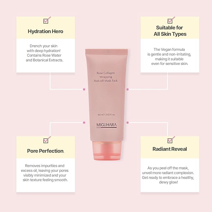Rose Collagen Wrapping Peel-off Mask Pack | Korean Skincare Mask Pack (60ml/2.02 fl.oz.)