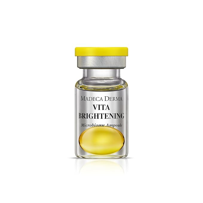 MADECA DERMA Vita Brightening Microbiome Ampoule – Brightening with Vitamins C & E, Hyaluronic Acid & Antioxidants, Korean Skincare for Radiant, Even Tone & Dark Spot Care (0.23 fl oz x 5 Bottles)
