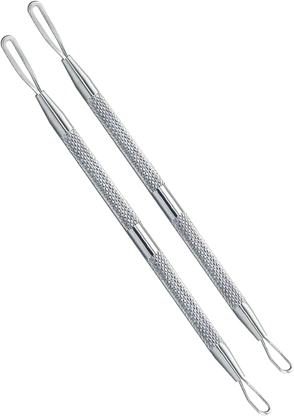 Professional Blackhead Remover Blemish Extractor Tool - Pimple Comedone Removal 2-in-1 Stainless Steel Pimple Popper(2pcs)