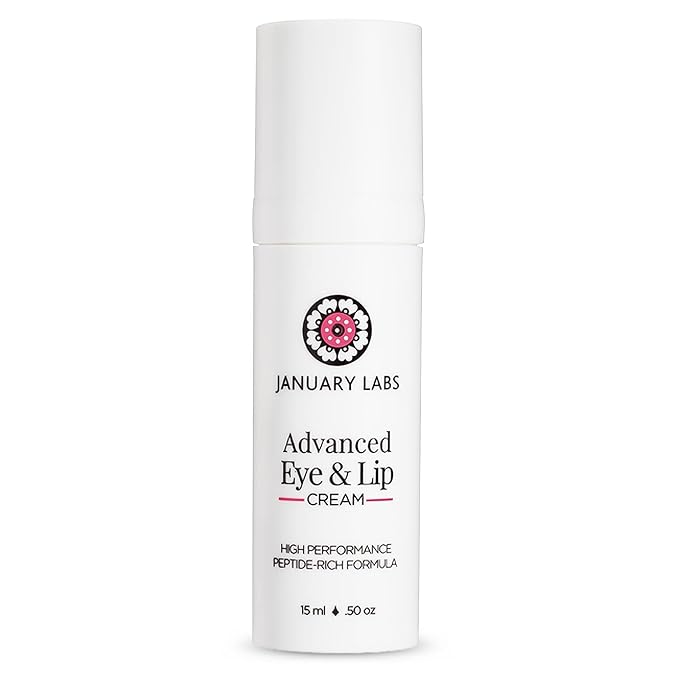 Advanced Eye and Lip Cream, High-Performance Eye Cream for Dark Circles and Puffiness, Nourishing Lip and Under Eye Cream for Wrinkles, Tri-Peptide Blend for Youthful Glowing Skin, 15mL