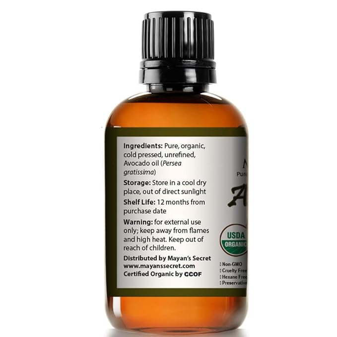 Mayan's Secret - Avocado Oil For Hair and Skin - Natural Dry Skin Face Moisturizer - Collagen Boosting for Aging Skin Combat Fine Lines and Wrinkles
