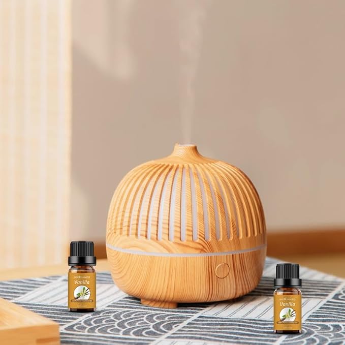 Sedbuwza Vanilla Essential Oil Set, 2 Pack Vanilla Aromatherapy Oils for Massage, Diffuser, Perfume, Soap, Candle Making 2 x 10 ml