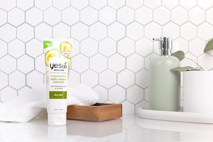 Yes To Avocado Fragrance-Free Bundle, Daily Cream Cleanser, Hyaluronic Acid Serum, Nourishing Daily Hand Cream & Lip Balm, Perfect Combination To Restore Dry Skin, Natural Vegan & Cruelty Free, 4-Pack