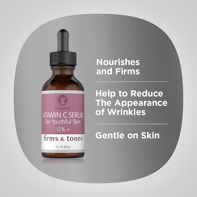 Piping Rock Vitamin C Face Serum | 2 fl oz | Firming and Toning for Skin | Paraben and SLS Free