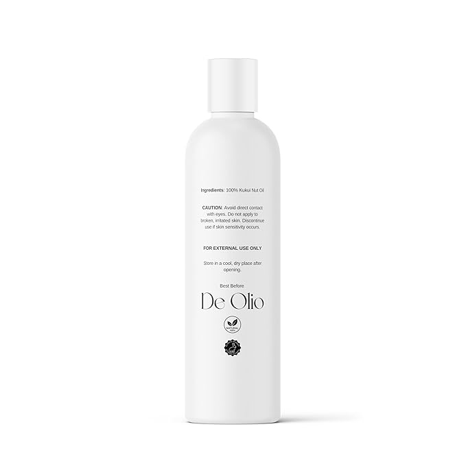 | Kukui Nut Oil | 100% Pure & Natural | Imported from Hawaii | Cold Pressed | Carrier Oil for Skin, Face, Hair, Soap Making | 8fl. oz. (237 mL)