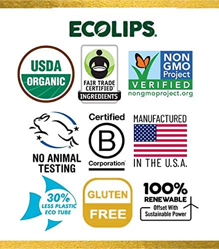 Eco Lips Organic Hemp Lip Balm with Beeswax, Coconut Oil, Vitamin E to Soothe Chapped Lips. 100% Plastic-Free Plant Pod Packaging (Coconut, 6-Pack)
