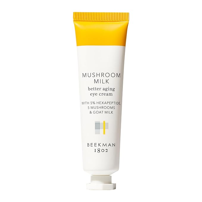 Beekman 1802 Mushroom Goat Milk Eye Cream - Clinically Proven Anti-Aging Eye Treatment for Dark Circles & Fine Lines - With Kojic Acid, Hexapeptide & Mushrooms - Fragrance-Free, Cruelty-Free