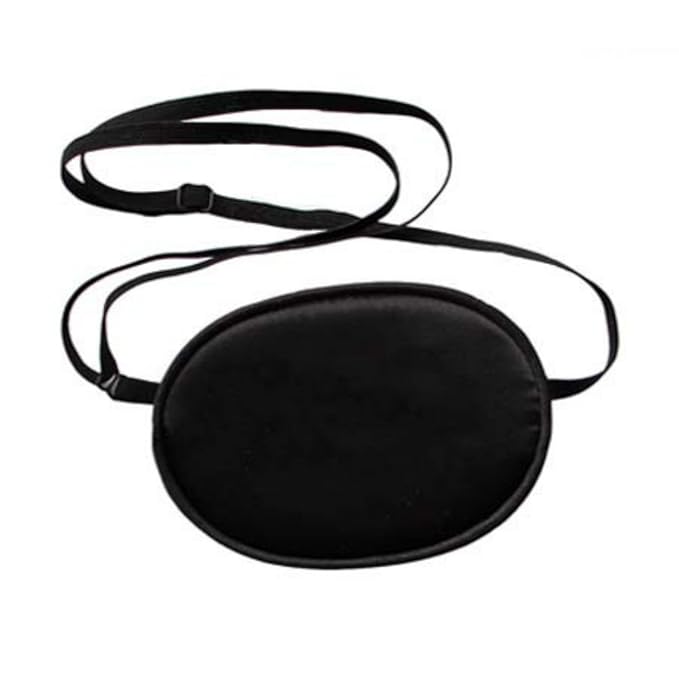 Akak Store 100% Mulberry Silk Pirate Eye Patch for Boys Kids to Reat Lazy Eye/Amblyopia/Strabismus - Not Light Leak,Smooth,Soft and Comfortable(Small,Black)