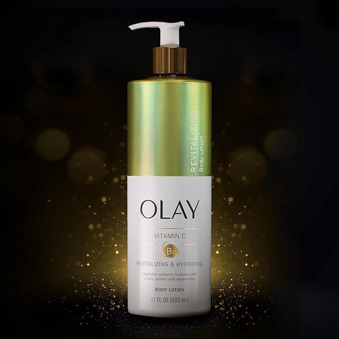 Olay Brightening Body Lotion for Women with Lightweight Vitamin C, Visibly Improves Skin, 17 fl oz (Pack of 4) - Packaging may vary
