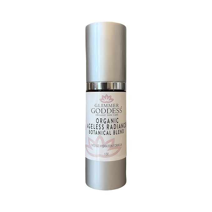 Glimmer Goddess Ageless Radiance Organic Skin Serum - Botanical Blend, Jamaican Black Castor Oil, Black Cumin Seed Oil, Rosehip Seed Oil, for Skin Health, Anti-Aging, Even Toning 1 oz
