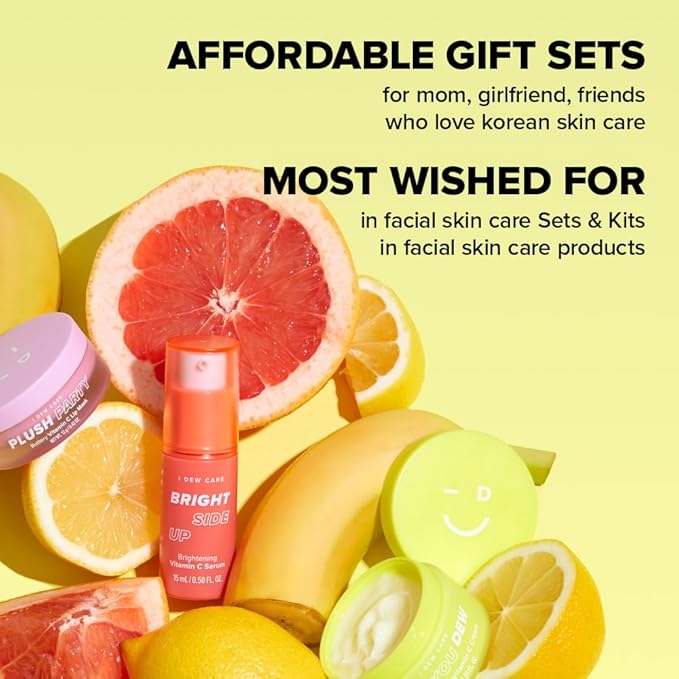 I DEW CARE Skin Care Set - Vitamin To Glow Pack | Niacinamide, Glass Skin Smoother, Vegan, Cruelty Free, Travel Size, Moisturizing Balm, For Dry Lips, Nourish and Hydrate, Illuminating