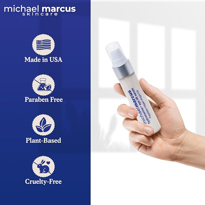 Micheal Marcus Hydromarineโข Eye Lift Serum - Reduces Wrinkles, Puffiness, Fine Line & Dark Circles - Under Eye Serum Improves Skin Elasticity, Skin texture & Brighten Complexion (30ml, 1 fl. oz)