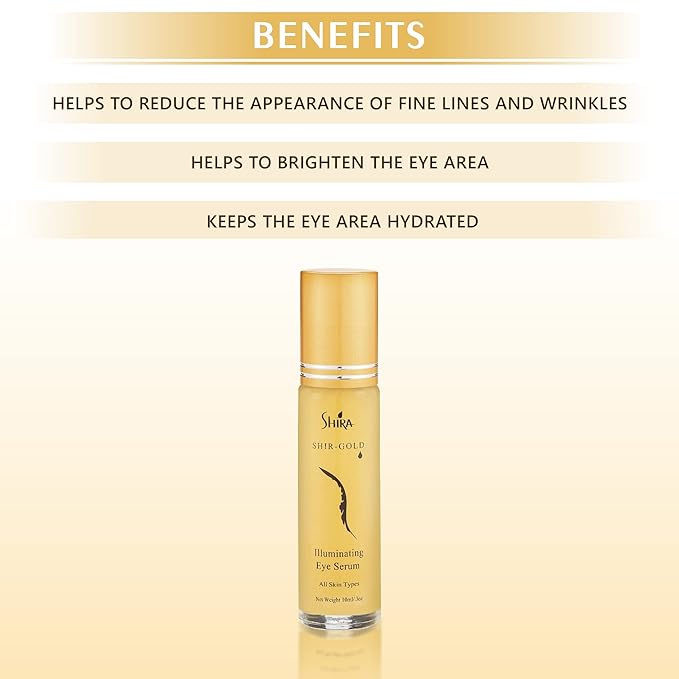Shir-Gold Illuminating Eye Serum HelpsTo Reduce Fine lines and Dark area around EyesHydrates Eye AreaSuits All Skin Types (10 ML)