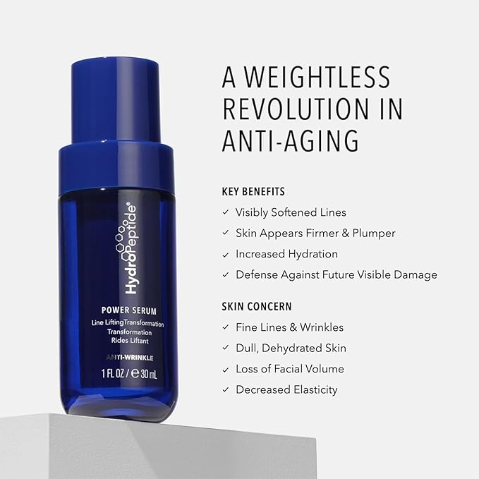 HydroPeptide Power Serum and Power Lift Ultra-Rich Moisturizer Bundle, (1 Ounce each)