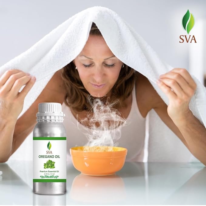 SVA Oregano Essential Oil – 16 Fl Oz – 100% Natural Oregano Oil - for Diffuser, Hair Care, Face, S-kin Care, Aromatherapy, Scalp and Body Massage, Soap and Candle Making