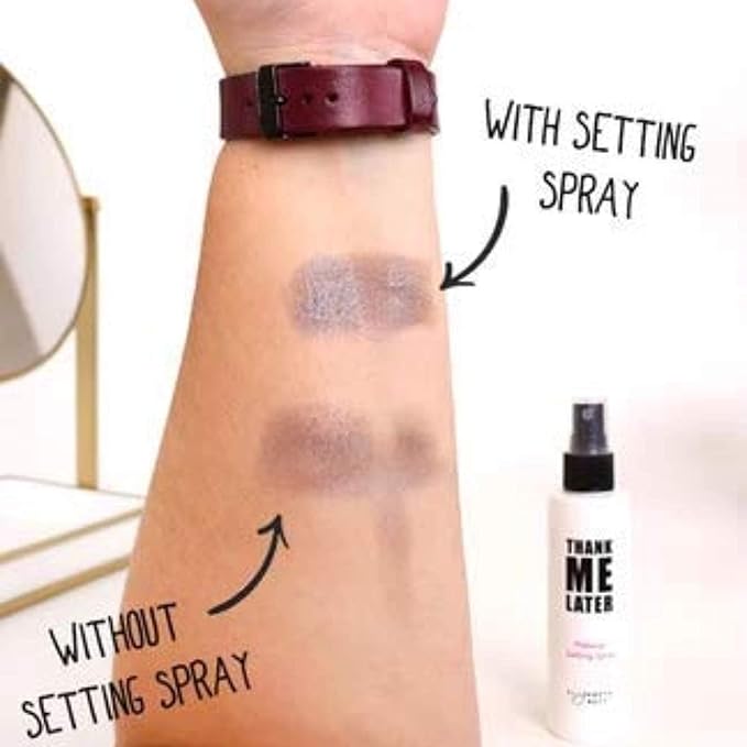 Elizabeth Mott Thank Me Later 3-in-1 Dewy Setting Spray – Dermatologist & Allergy Tested – Hydrating, Fine Mist with Niacinamide for Radiant Skin – Lightweight, Oil-Free, Cruelty-Free, 95mL
