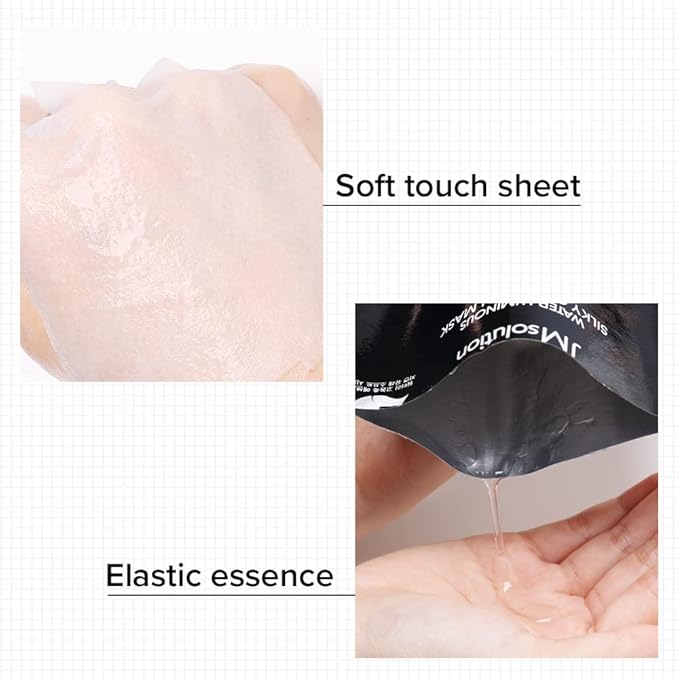 JM Solution Marine Luminous Pearl Deep Moisture 3 Step Skin Care Face Mask - Korean Skincare Facial Mask - boosting Brightening Moisturizing-10 Sheets for Dry Skin (Silky Cocoon)
