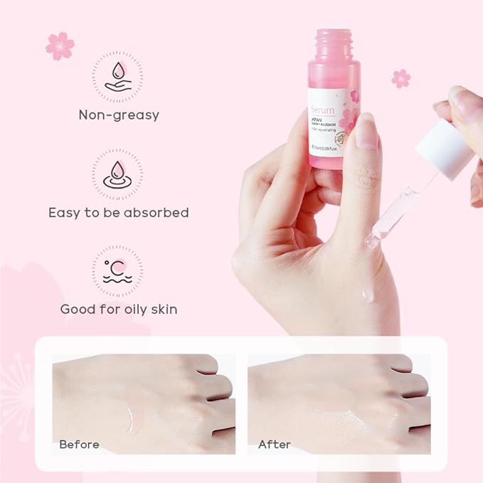 Sakura Skin Care Set, Women Gift Sets, Skin Care Kit with Cleanser, Toner, Serum, Eye Cream, Face Cream and 2Pcs Sleep Mask, Skin Care Routine Kit for Women, Even Skin Tone, Skin Care Sets & Kits