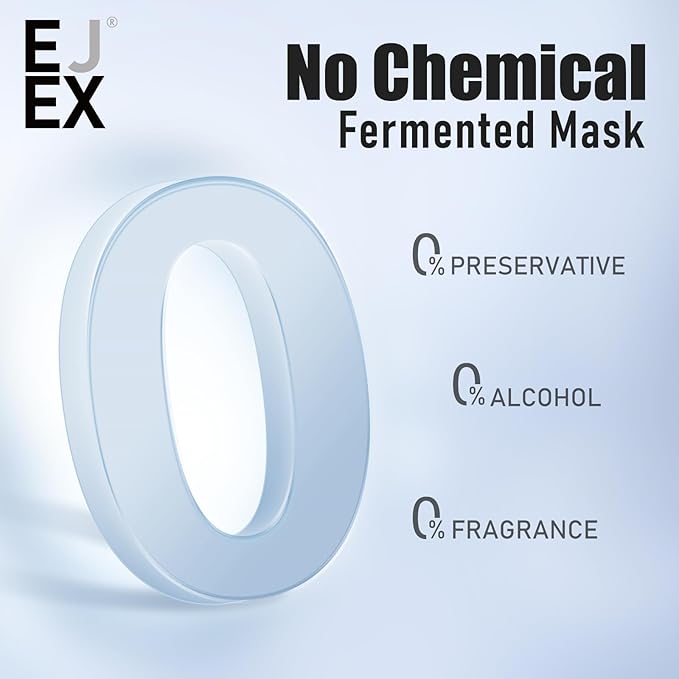 EJEX Face & Neck Mask Skincare, Hydrating Mask For Dry Skin, Bio-Based Facial Treatment For Sensitive Skin, Repairing Skin Barrier In 28 Days, Soothing, Firming, Glowing, 38gx5ea