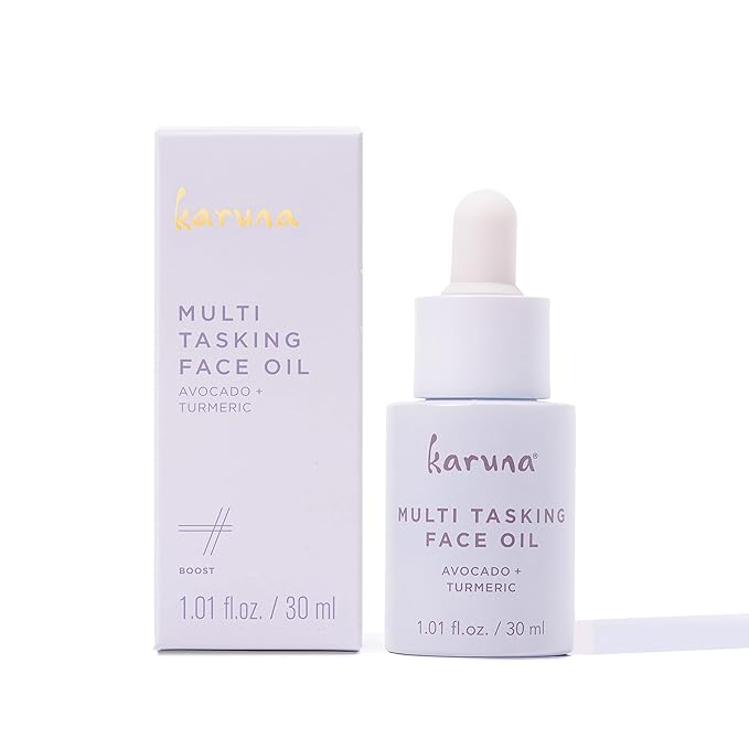 Karuna Age-Defying + Clarifying Sheet Masks (5-Pack) & Multi-Tasking Face Oil (30 mL) – Glow-Boosting Skincare Set for Nourished, Radiant Skin