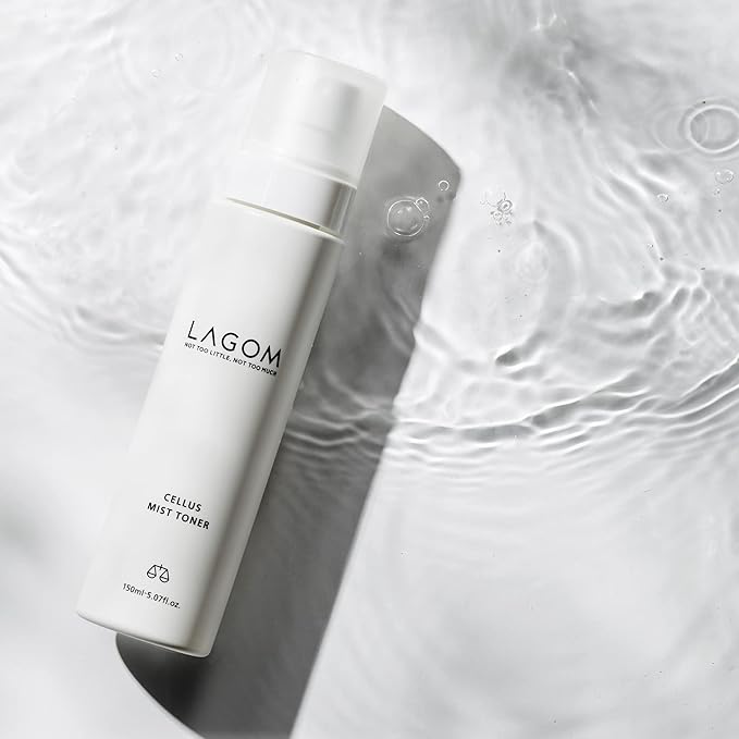 LAGOM Cellus Mist Toner Natural Moisturizing Spray with Green Tea Sugar Cane pH Balance 5.5 Subacid Alcohol-Free Zero-Irritation Fragrance-Free Herbal Facial Serum Sensitive Skin 4.05 Fl Oz