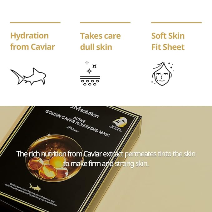 JMsolution Face Mask Bundle- Pink snail-Brightening Golden Caviar Mask-Collagen