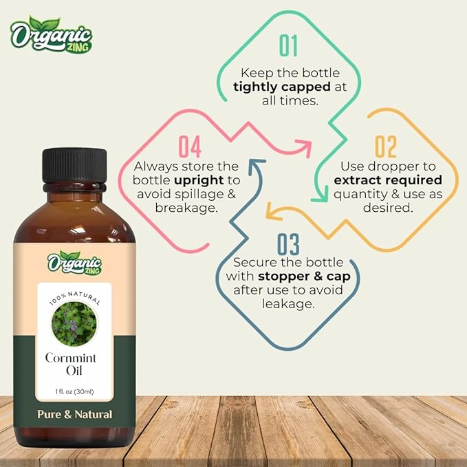 Cornmint (Mentha arvensis) Oil | Pure & Natural Essential Oil for Massage, Aroma & Diffusers- 30ml/1.01fl oz