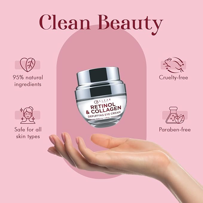 Retinol Eye Cream with Collagen - Anti-Aging, Hydrating & Reduces Puffiness & Wrinkles - Dermatologist Tested, Cruelty-Free Korean Skin Care for All Skin Types - 1.01 Fl. Oz