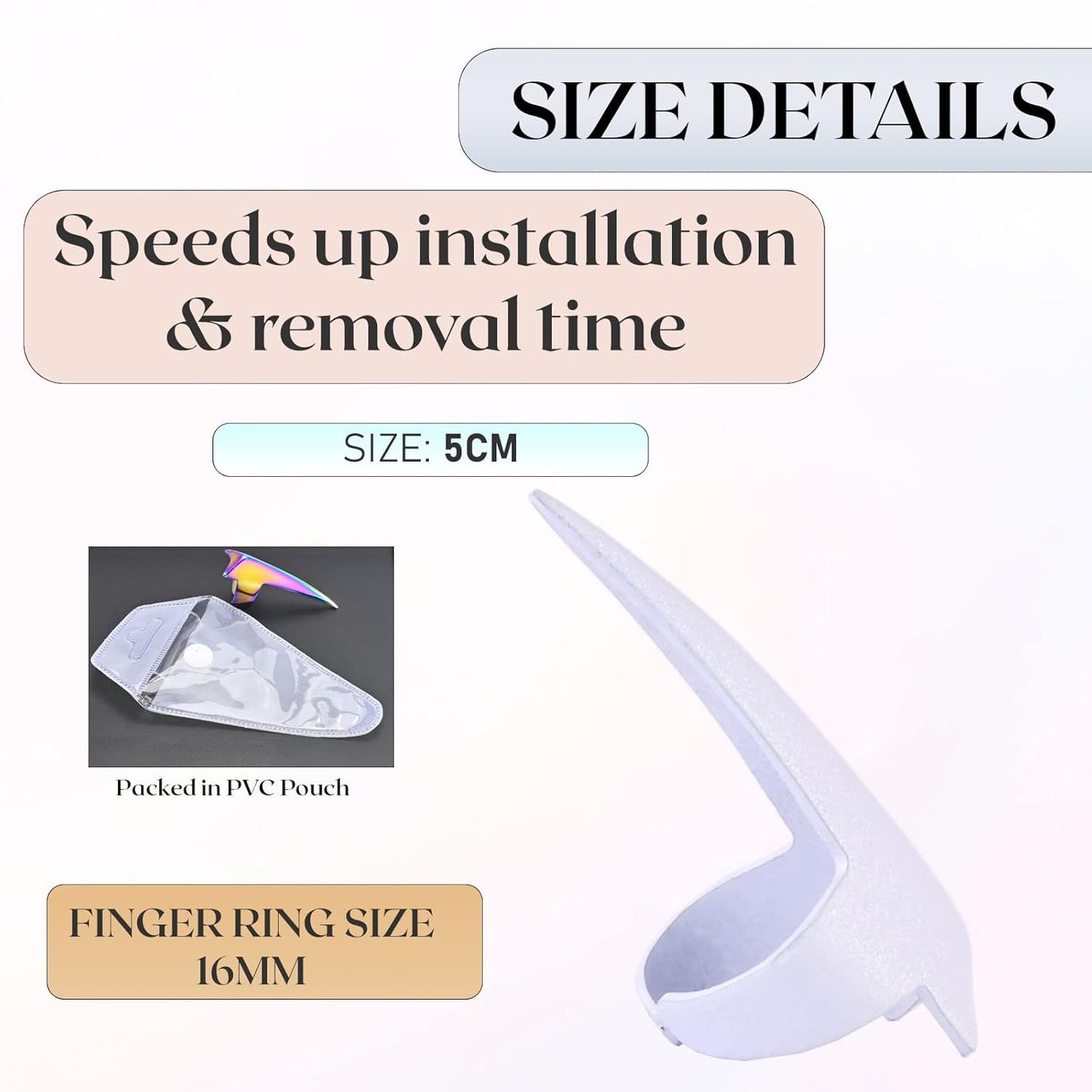 Quick Braid Aid Finger Parting Tool - Stainless Steel Stitch Braiding Tools for Durable Dreadlocks Wig & Installation of Weave Human Hair Extensions Beader Hair Parter Tools (White Glitter)