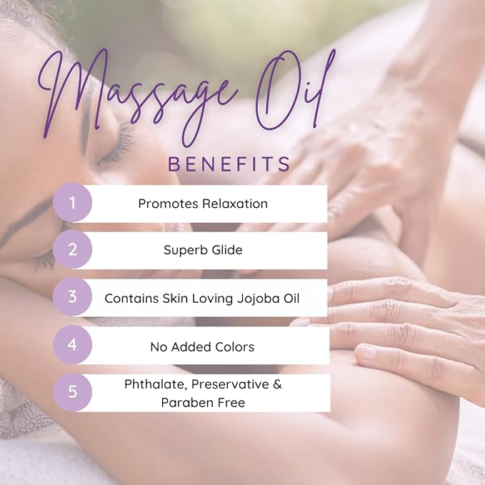 All Natural Lemongrass Massage Oil - Eclectic Lady 8 oz. 100% Natural Ingredients with Sweet Almond & Jojoba Oil, Relaxing Scent for Men & Women