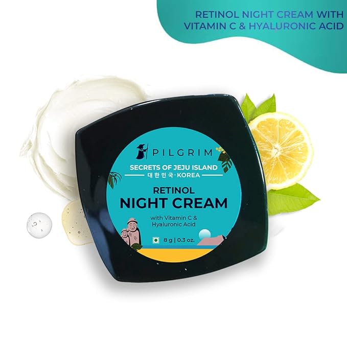 Retinol Mini Night Cream | Anti Aging Moisturizer with Vitamin C & Hyaluronic Acid | Hydrates, Smooths Wrinkles & Evens Skin Tone | Travel-Friendly | 0.28 Oz (8g)