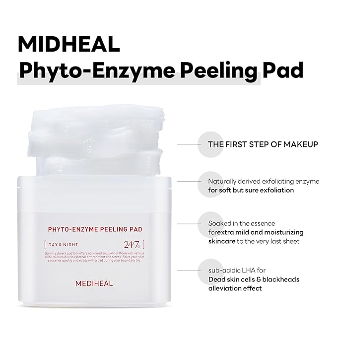 Mediheal Vita Collagen Under Eye Patches & Phyto Enzyme Peeling Pad for Daily Gentle Exfoliation