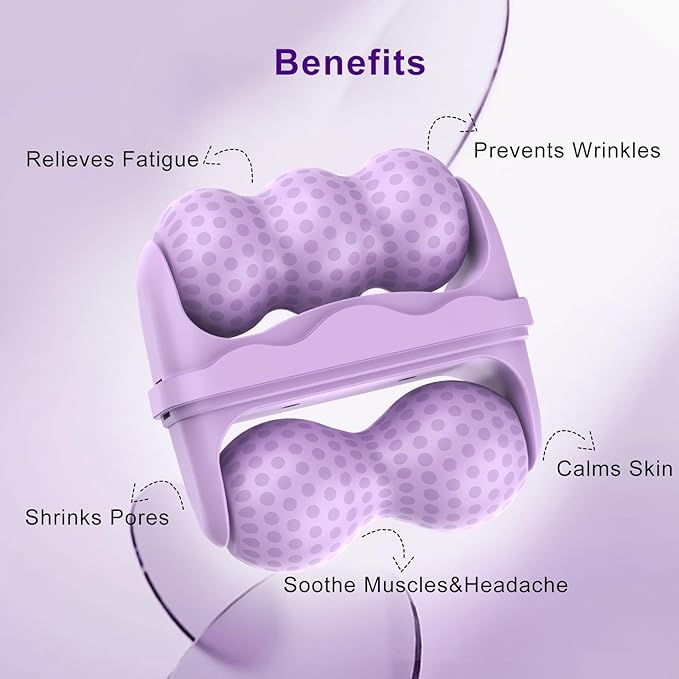 Ice Roller for Face and Eyes,Multi-Functional Facial Skin Care Tools with 2 in 1 Face Roller,Massager Roller Tools, Self Care Gifts for Men Women